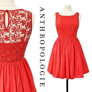 Anthropologie x Moulinette Soeurs | Sweet Enticement Dress | Red Orange | Size 4